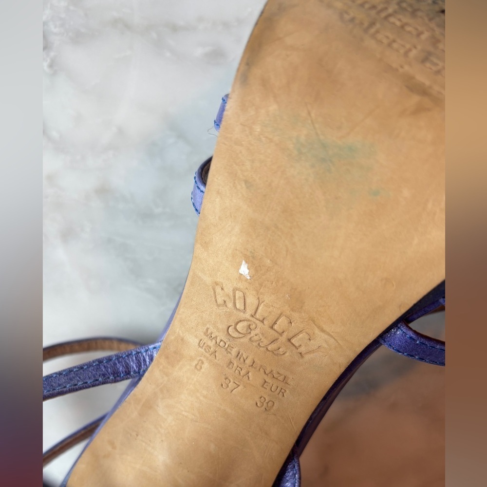Colcci Original blue leather strappy heels size 8 ankle strap stilettos - Picture 7 of 16